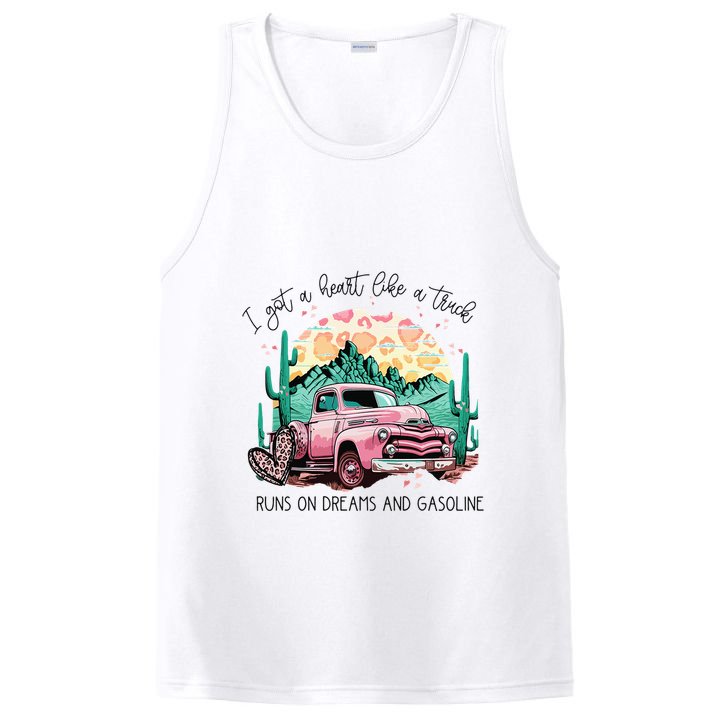 Western Sunset Cow I Got A Heart Like A Truck PosiCharge Competitor Tank