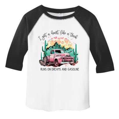 Western Sunset Cow I Got A Heart Like A Truck Toddler Fine Jersey T-Shirt