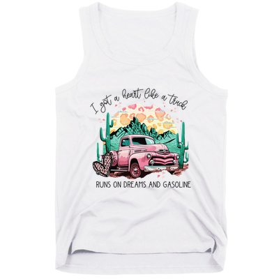 Western Sunset Cow I Got A Heart Like A Truck Tank Top