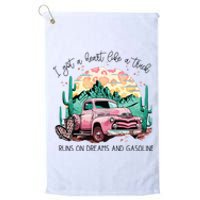 Western Sunset Cow I Got A Heart Like A Truck Platinum Collection Golf Towel