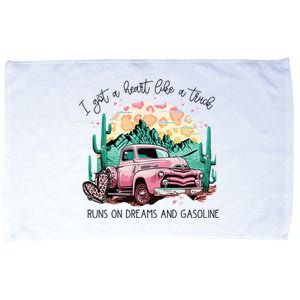 Western Sunset Cow I Got A Heart Like A Truck Microfiber Hand Towel