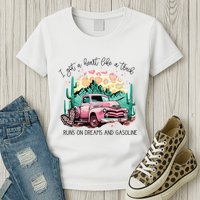 Western Sunset Cow I Got A Heart Like A Truck Womens T-Shirt