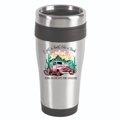 Western Sunset Cow I Got A Heart Like A Truck 16oz Travel Tumbler