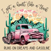 Western Sunset Cow I Got A Heart Like A Truck Drawstring Bag