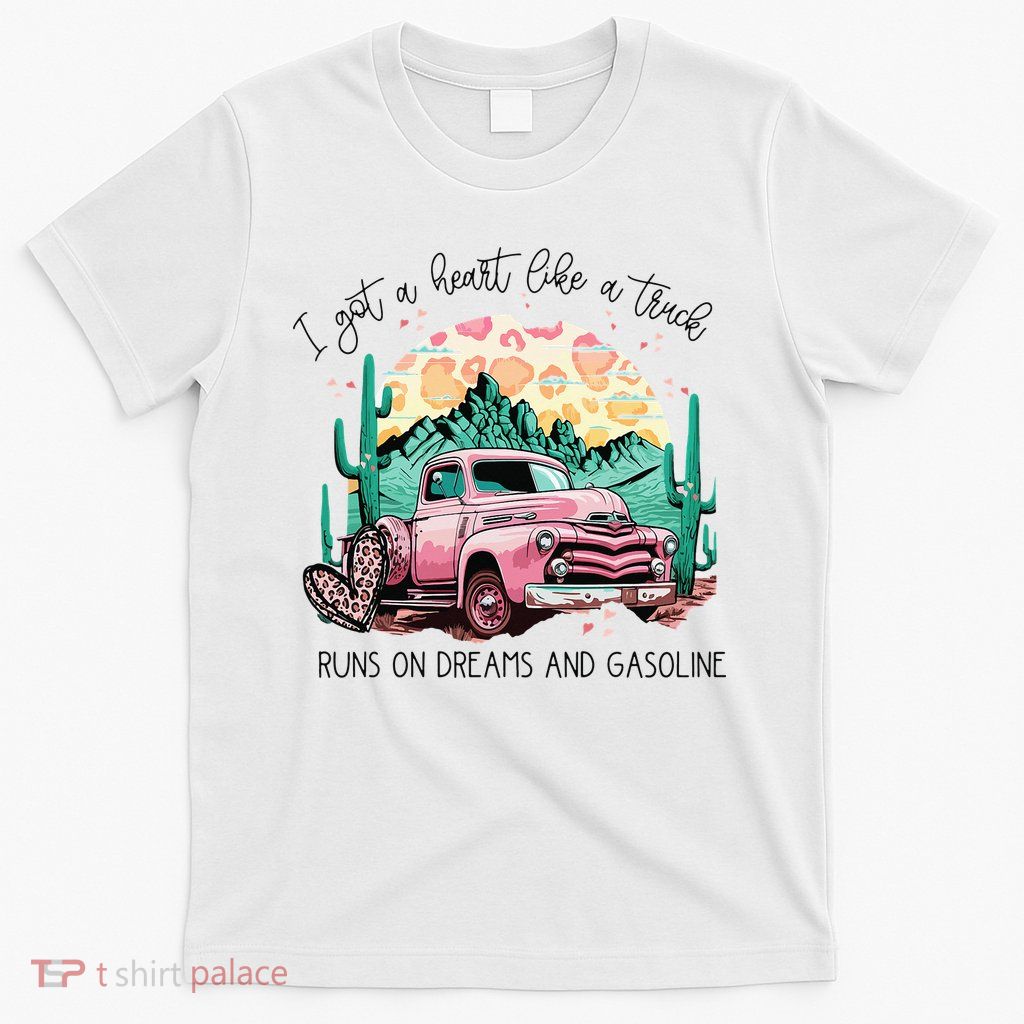 Western Sunset Cow I Got A Heart Like A Truck T-Shirt