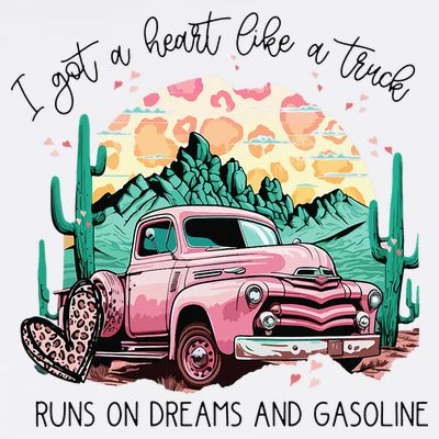 Western Sunset Cow I Got A Heart Like A Truck T-Shirt