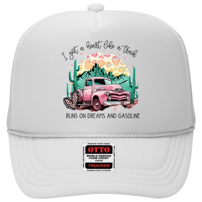 Western Sunset Cow I Got A Heart Like A Truck Trucker Hat
