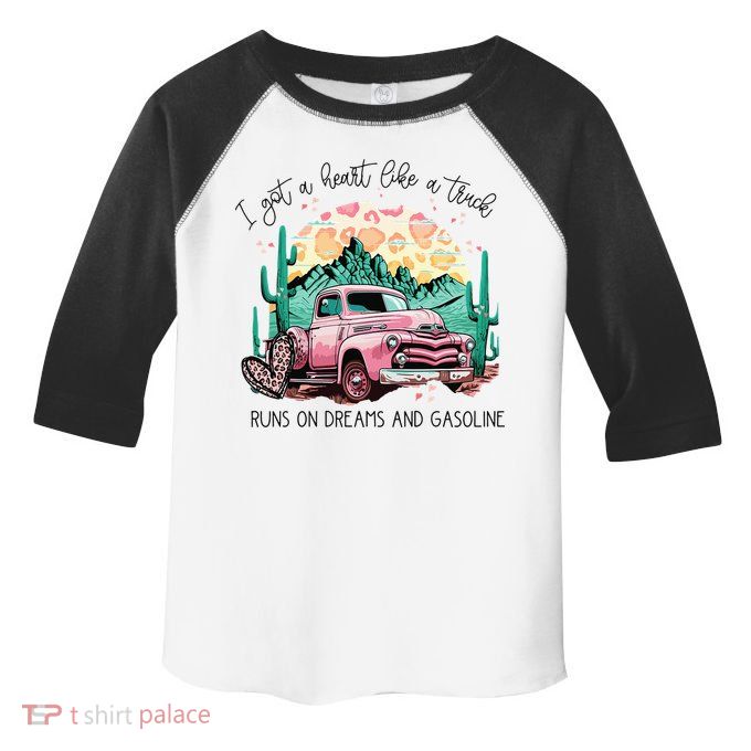 Western Sunset Cow I Got A Heart Like A Truck Toddler Fine Jersey T-Shirt