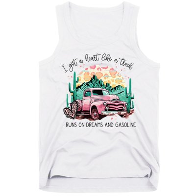 Western Sunset Cow I Got A Heart Like A Truck Tank Top