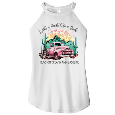 Western Sunset Cow I Got A Heart Like A Truck Women's Perfect Tri Rocker Tank