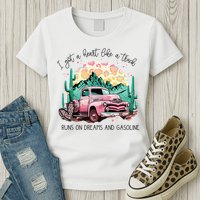 Western Sunset Cow I Got A Heart Like A Truck Womens T-Shirt