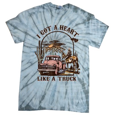 Western Sunset Cowgirl I Got A Heart Like A Truck Tie-Dye T-Shirt