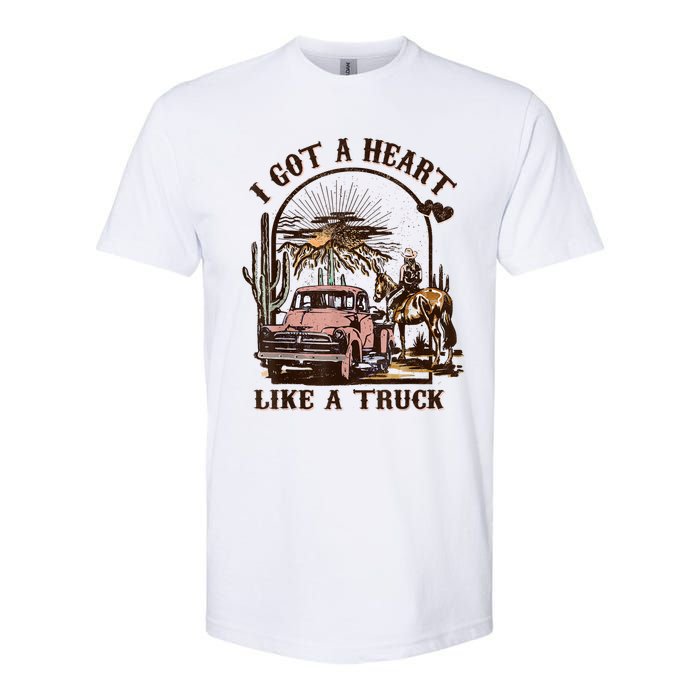 Western Sunset Cowgirl I Got A Heart Like A Truck Softstyle CVC T-Shirt