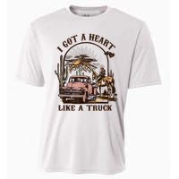 Western Sunset Cowgirl I Got A Heart Like A Truck Cooling Performance Crew T-Shirt