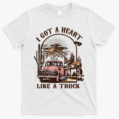 Western Sunset Cowgirl I Got A Heart Like A Truck T-Shirt