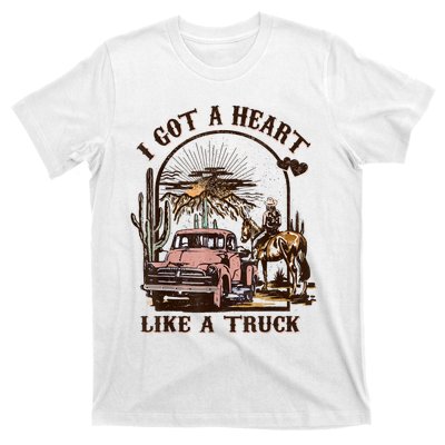 Western Sunset Cowgirl I Got A Heart Like A Truck T-Shirt