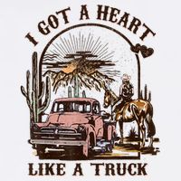 Western Sunset Cowgirl I Got A Heart Like A Truck Flat Bill Trucker Hat