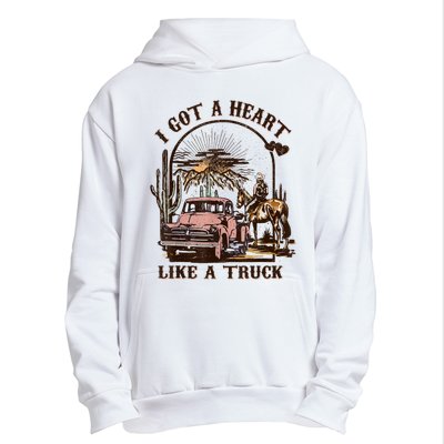 Western Sunset Cowgirl I Got A Heart Like A Truck Urban Pullover Hoodie