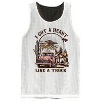 Western Sunset Cowgirl I Got A Heart Like A Truck Mesh Reversible Basketball Jersey Tank