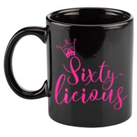 Wo Sixty-licious Crown Queen 60th Birthday Pink Sixtylicious V-Neck 11oz C Handle Ceramic Mug