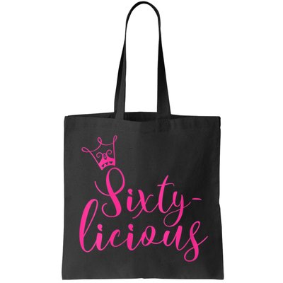 Wo Sixty-licious Crown Queen 60th Birthday Pink Sixtylicious V-Neck Bag