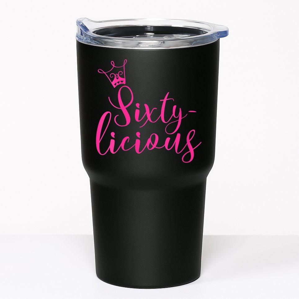 Wo Sixty-licious Crown Queen 60th Birthday Pink Sixtylicious V-Neck Tumbler