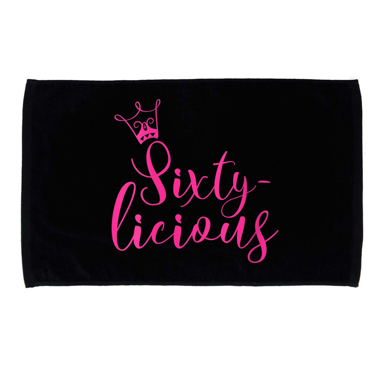 Wo Sixty-licious Crown Queen 60th Birthday Pink Sixtylicious V-Neck Microfiber Hand Towel