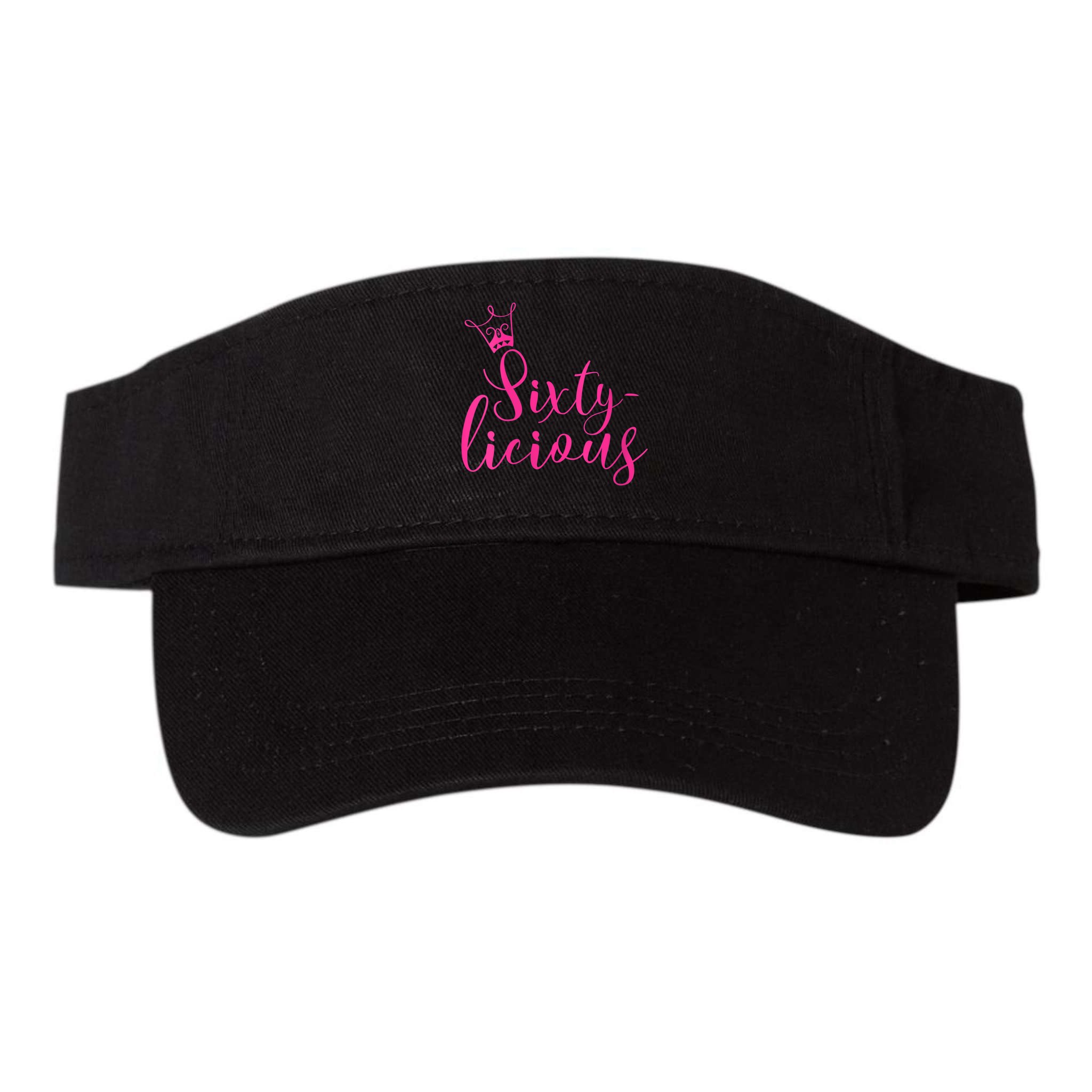 Wo Sixty-licious Crown Queen 60th Birthday Pink Sixtylicious V-Neck Visor