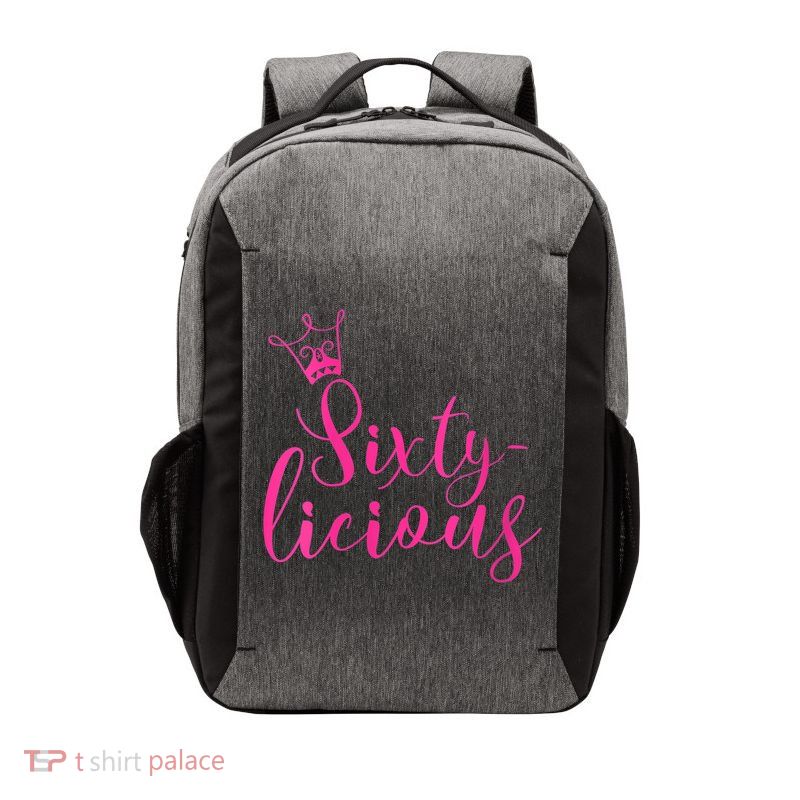 Wo Sixty-licious Crown Queen 60th Birthday Pink Sixtylicious V-Neck Vector Backpack