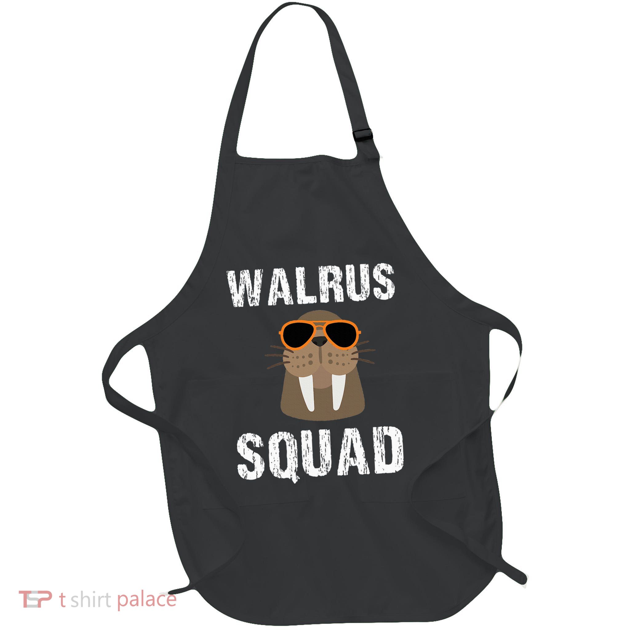 Walrus Squad Cute Funny Sea Animal Lover Full-Length Apron With Pockets