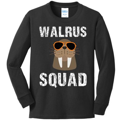 Walrus Squad Cute Funny Sea Animal Lover Kids Long Sleeve Shirt