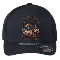 Western Sunset Cow I Got A Heart Like A Truck Flexfit Unipanel Trucker Cap