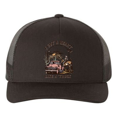 Western Sunset Cow I Got A Heart Like A Truck Yupoong Adult 5-Panel Trucker Hat