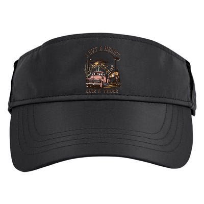 Western Sunset Cow I Got A Heart Like A Truck Adult Drive Performance Visor