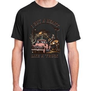 Western Sunset Cow I Got A Heart Like A Truck Adult ChromaSoft Performance T-Shirt