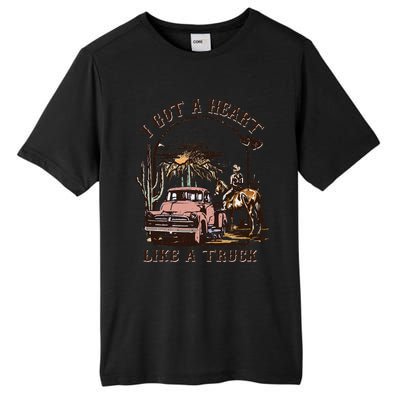 Western Sunset Cow I Got A Heart Like A Truck Tall Fusion ChromaSoft Performance T-Shirt