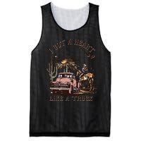 Western Sunset Cow I Got A Heart Like A Truck Mesh Reversible Basketball Jersey Tank