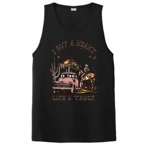 Western Sunset Cow I Got A Heart Like A Truck PosiCharge Competitor Tank