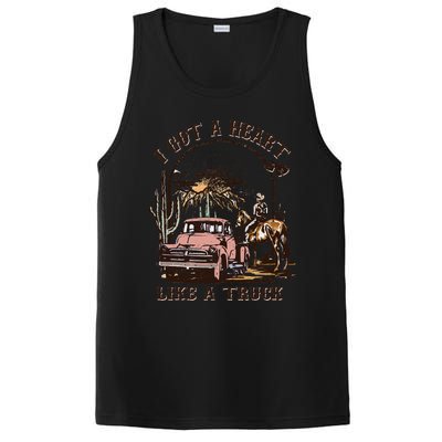 Western Sunset Cow I Got A Heart Like A Truck PosiCharge Competitor Tank