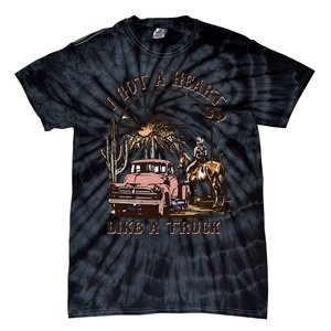 Western Sunset Cow I Got A Heart Like A Truck Tie-Dye T-Shirt