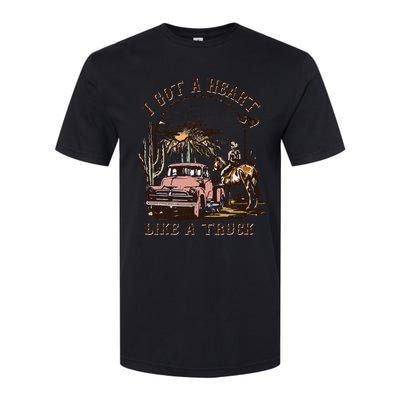 Western Sunset Cow I Got A Heart Like A Truck Softstyle CVC T-Shirt