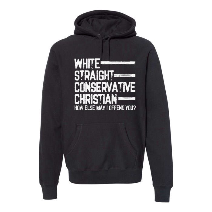 White Straight Conservative Christian Patriotic Premium Hoodie