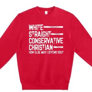 White Straight Conservative Christian Patriotic Premium Crewneck Sweatshirt