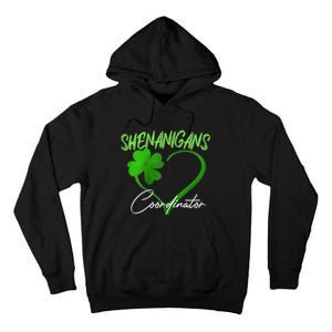 Wo Shenanigans Coordinator Green Heart Shamrock St Patricks Day Tall Hoodie