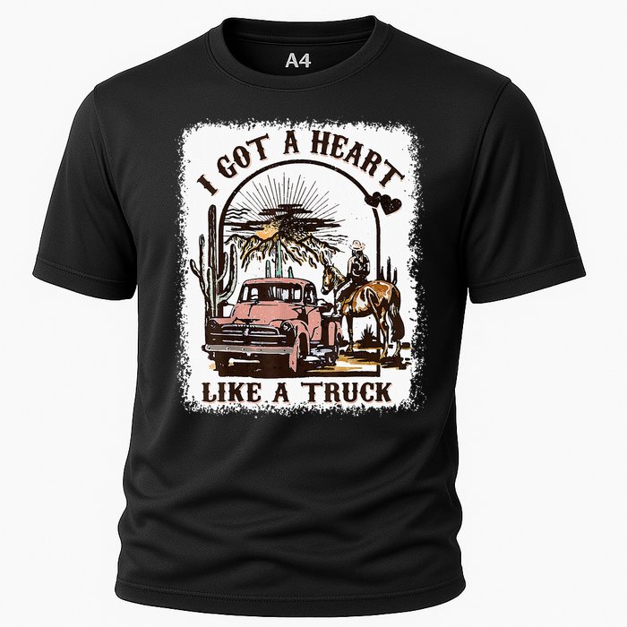 Western Sunset Cowgirl I Got A Heart Like A Truck Cooling Performance Crew T-Shirt