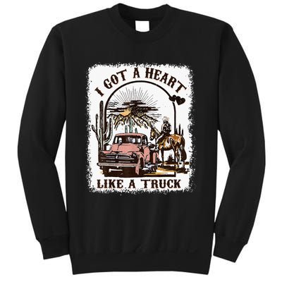 Western Sunset Cowgirl I Got A Heart Like A Truck Sweatshirt