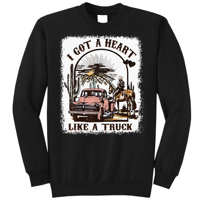 Western Sunset Cowgirl I Got A Heart Like A Truck Sweatshirt