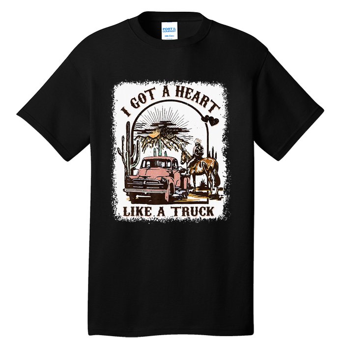 Western Sunset Cowgirl I Got A Heart Like A Truck Tall T-Shirt