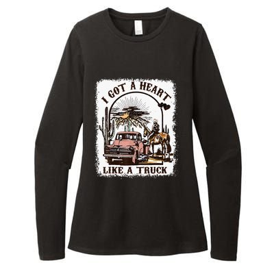 Western Sunset Cowgirl I Got A Heart Like A Truck Womens CVC Long Sleeve Shirt