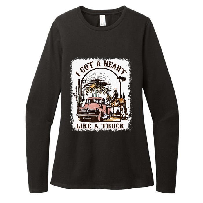 Western Sunset Cowgirl I Got A Heart Like A Truck Womens CVC Long Sleeve Shirt